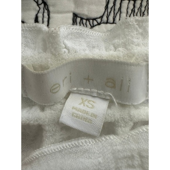 Anthropologie Eri + Ali White Popcorn Puff Sleeve Top BE24403 XS - Picture 5 of 7